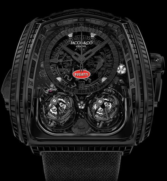 Replica Jacob & Co. Twin Turbo Furious La Montre Noire Bugatti watch TT800.31.AA.UA.A price